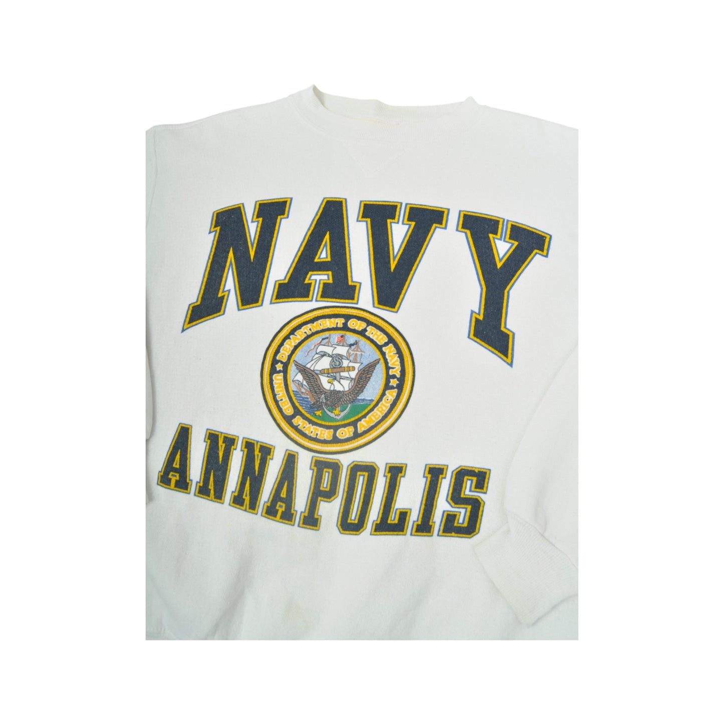 Vintage Navy Annapolis Sweatshirt White Medium