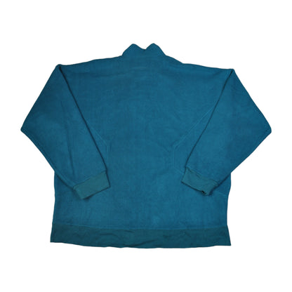 Vintage Golf Fleece 1/4 Knopfblock Farbe Blau XL