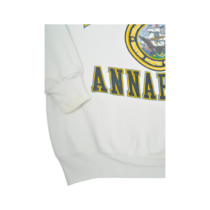 Vintage Navy Annapolis Sweatshirt White Medium