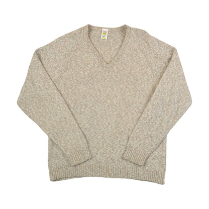 Vintage Knitwear Sweater V Neck Beige XL