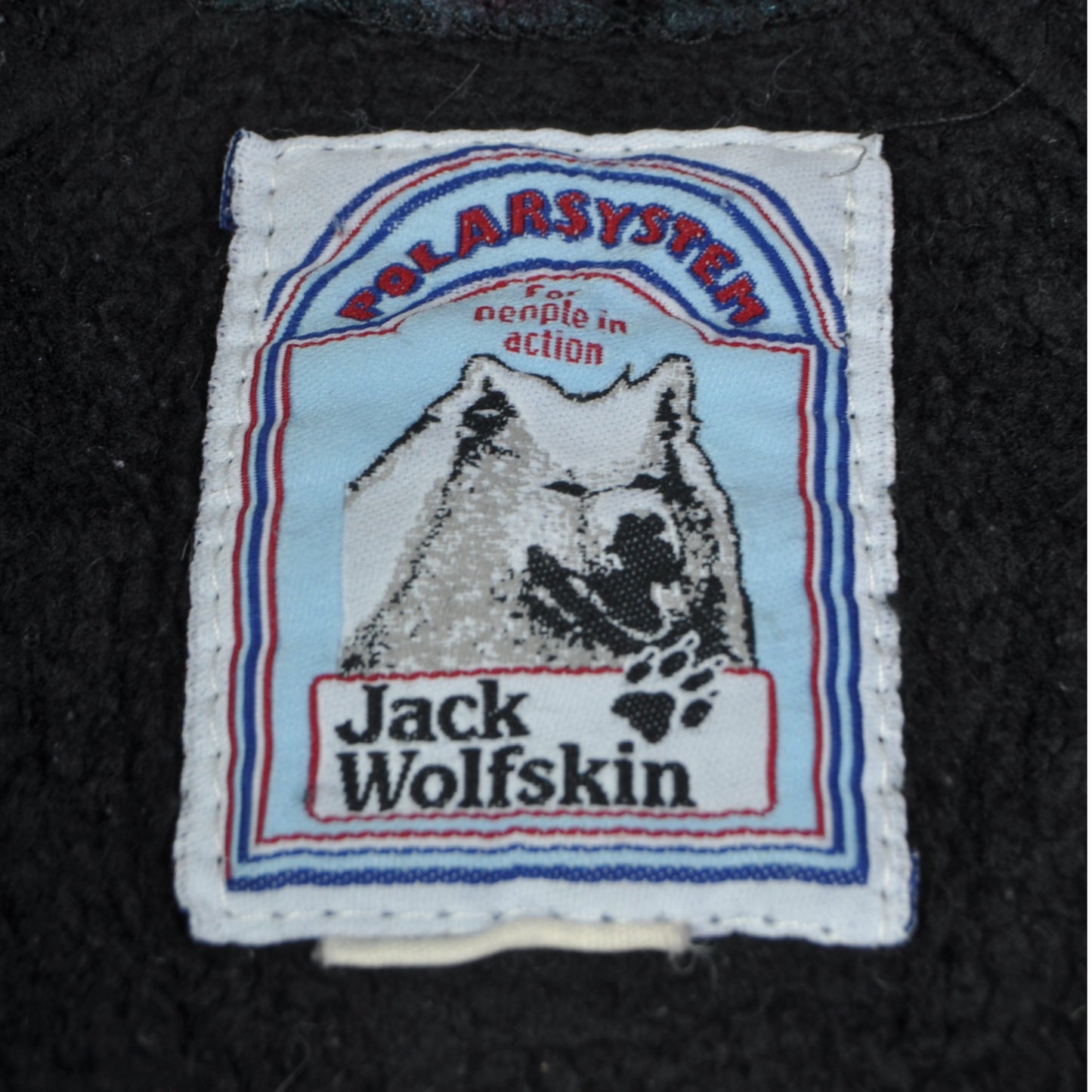 Vintage Jack Wolfskin Fleece 1/2 Zip Retro Pattern Black Ladies Large