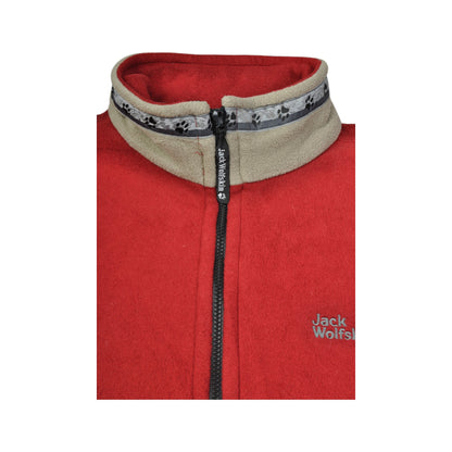 Vintage Jack Wolfskin Polartec Fleece Jacket Block Colour Red Small