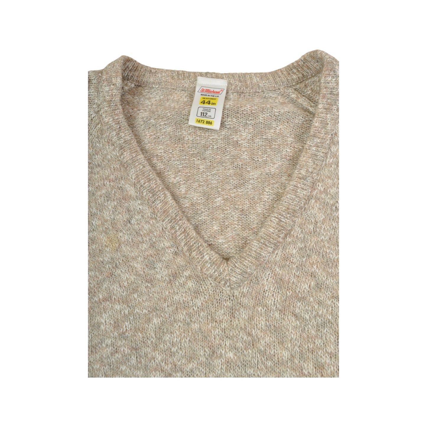 Vintage Knitwear Sweater V Neck Beige XL