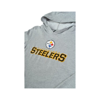 Vintage NFL Pittsburgh Steelers Kapuzenpullover Pullover Grau Damen Klein