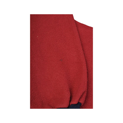 Vintage Fleece Jacket Block Colour Red Large