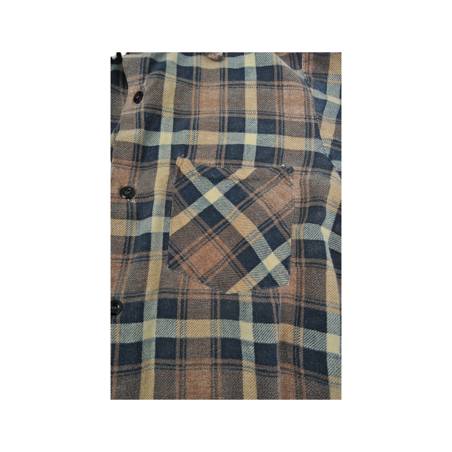 Vintage Flannel Shirt Long Sleeved Checked Brown Small