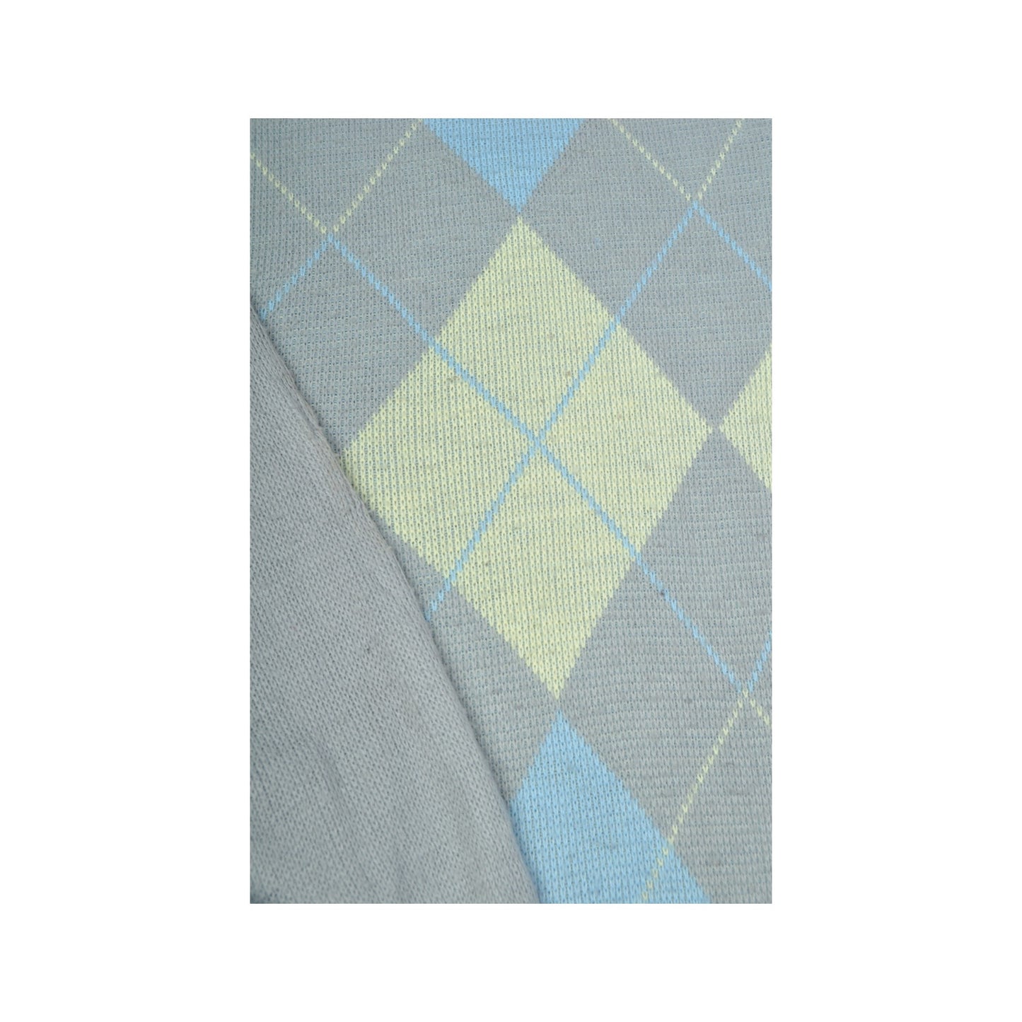 Vintage Strickmode Argyle Muster Pullover grau groß