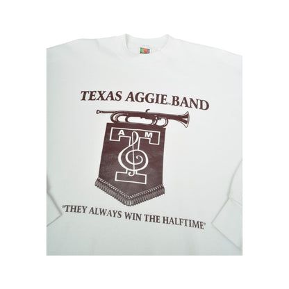 Vintage Texas Aggie Band Sweatshirt White XL