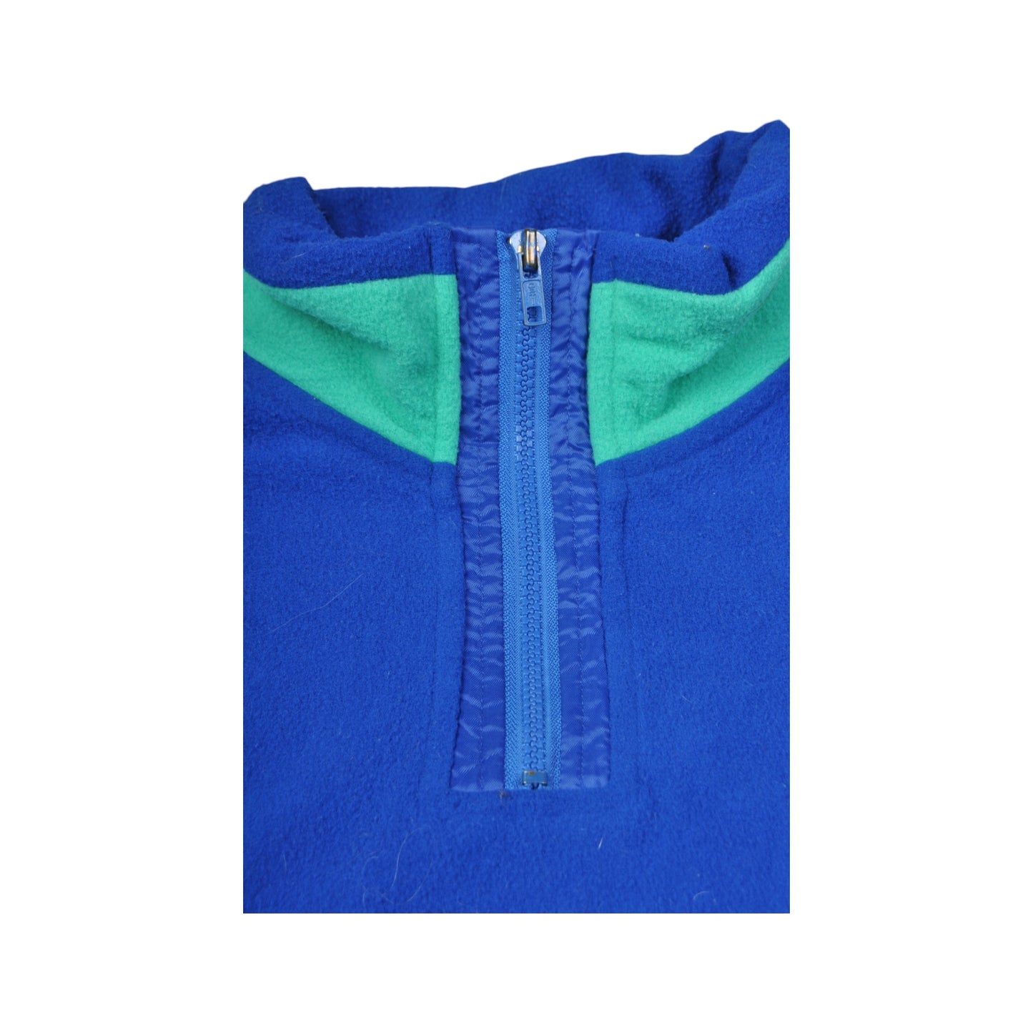 Vintage Fleece 1/4 Zip Block Colour Blue Large