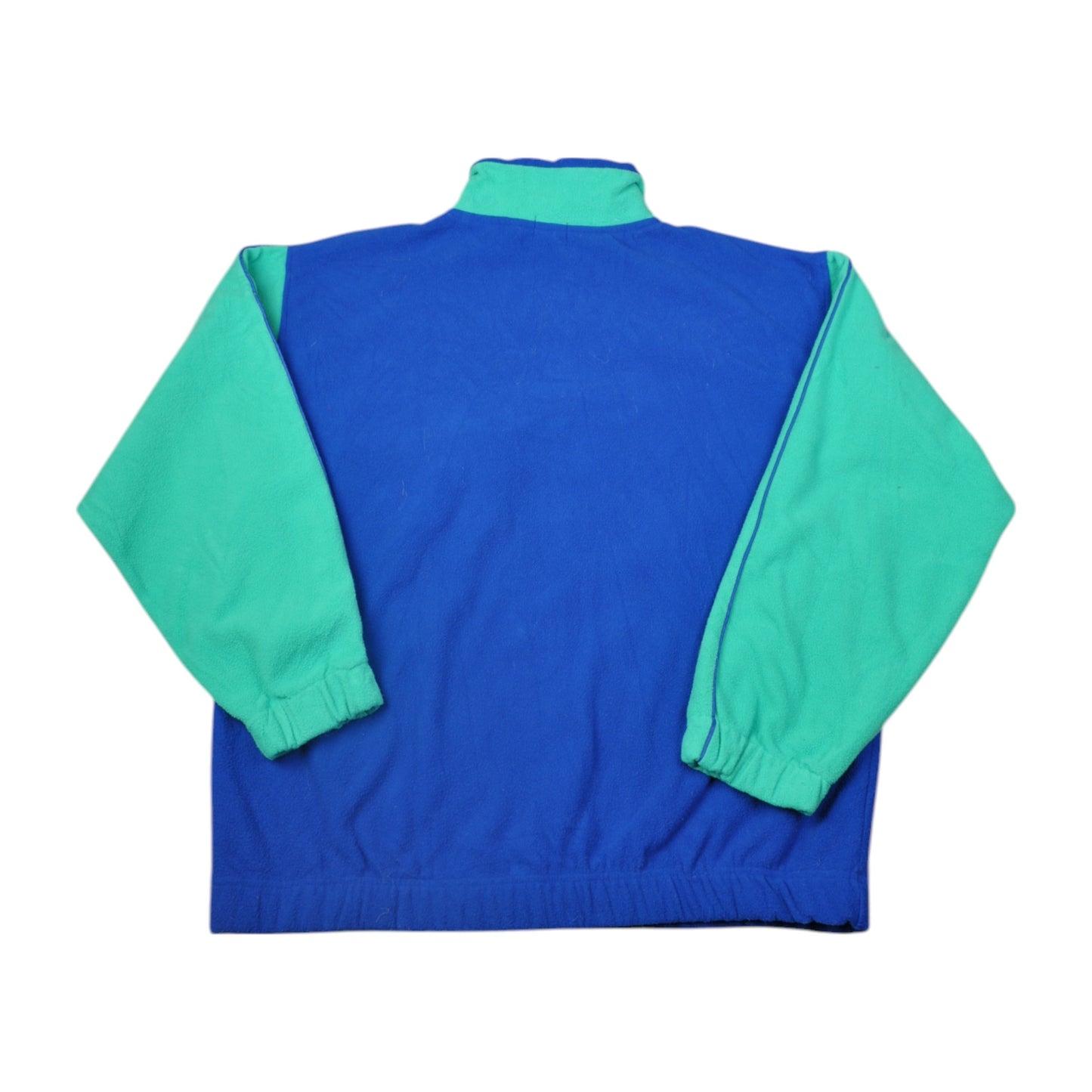 Vintage Fleece 1/4 Zip Block Colour Blue Large