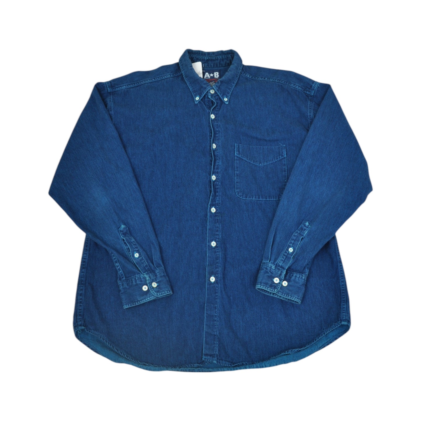 Vintage 90's Denim Shirt Long Sleeved Blue XL