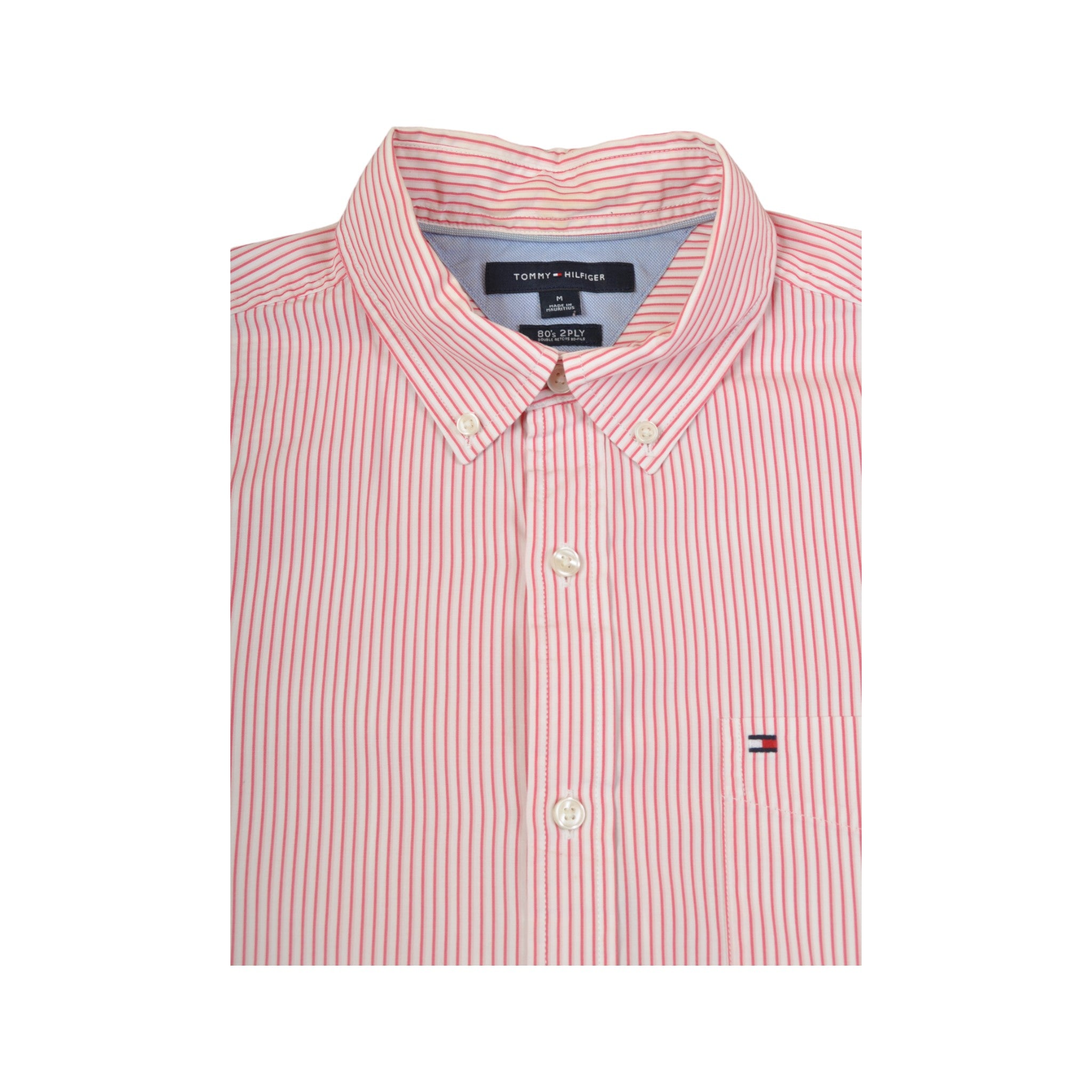 Vintage Tommy Hilfiger Shirt Long Sleeved Striped Pattern Red