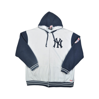 Vintage New York Yankees Baseball Team Hoodie White/Blue XL