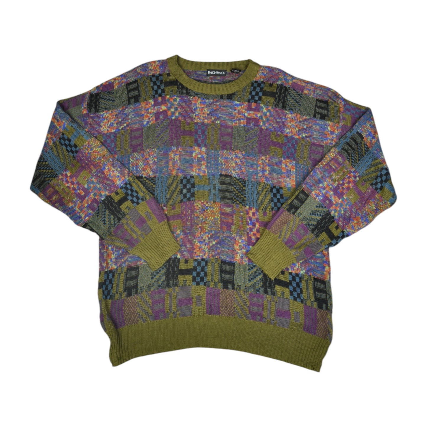 Vintage Knitwear Sweater Retro Pattern Multi XL