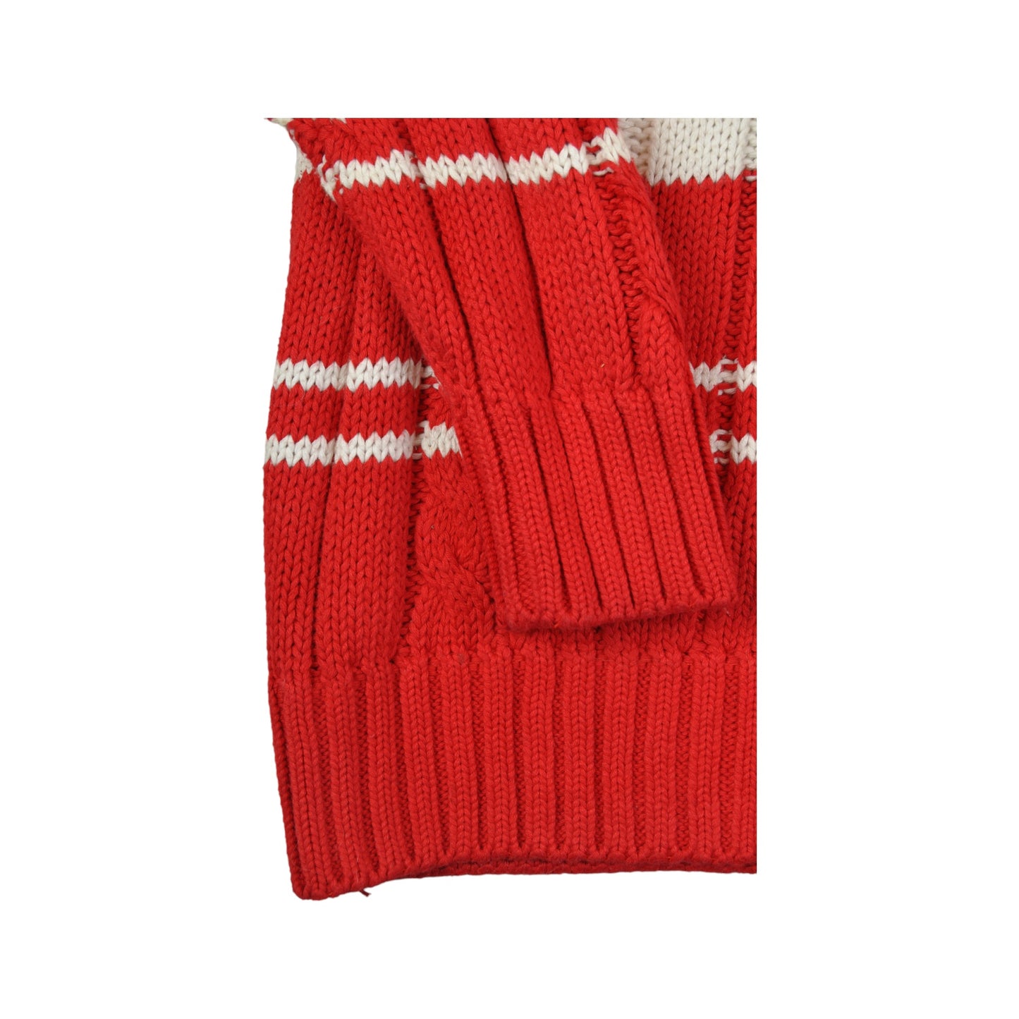 Vintage GAP Knitwear Roll Neck Sweater Retro Stripe Pattern Red/White Small