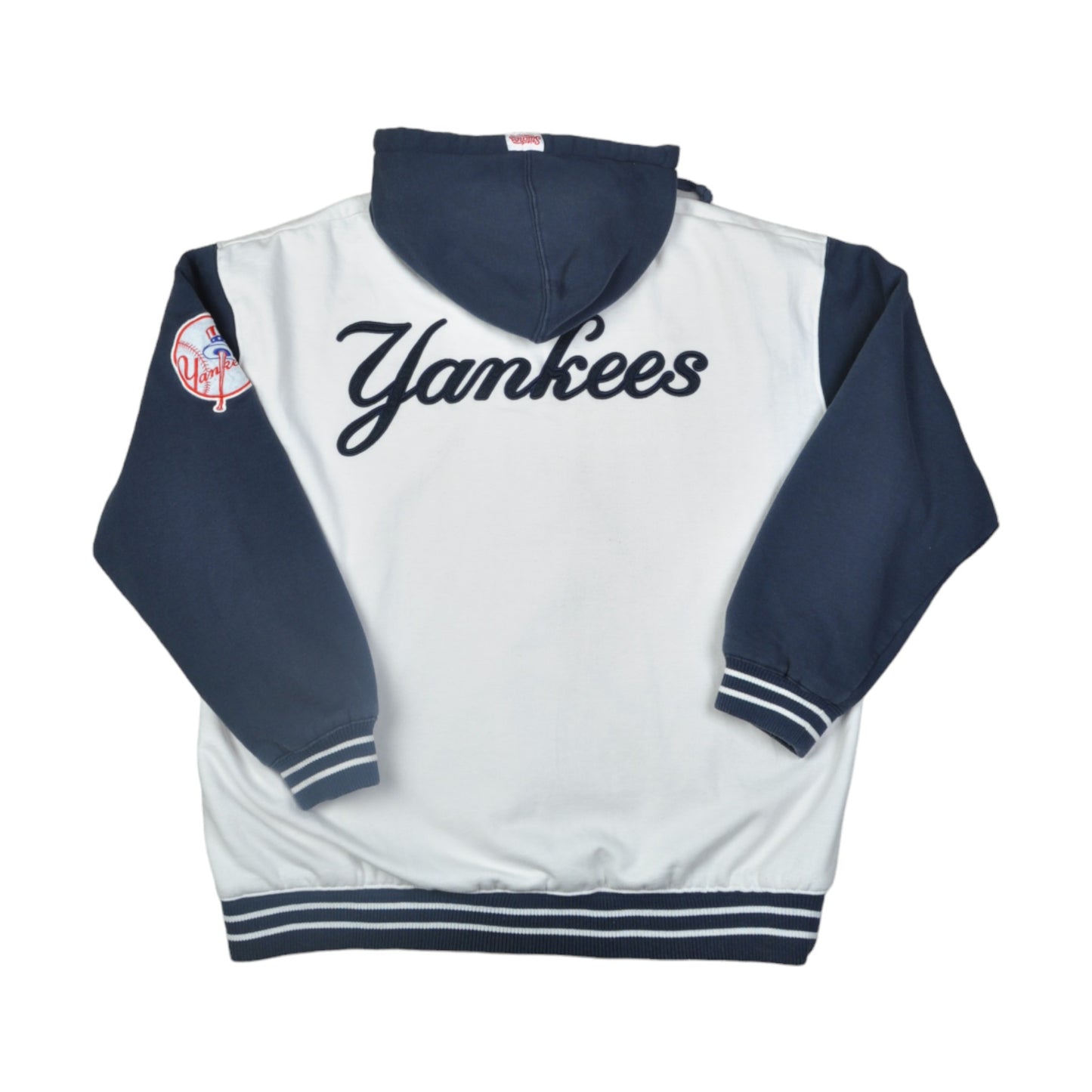 Vintage New York Yankees Baseball Team Hoodie White/Blue XL