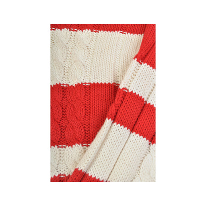 Vintage GAP Knitwear Roll Neck Sweater Retro Stripe Pattern Red/White Small