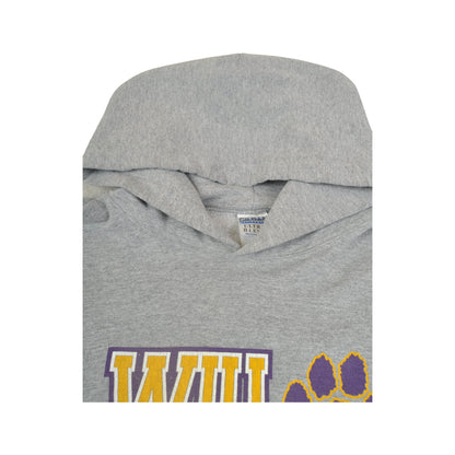 Vintage WIU Necks Hoodie Sweatshirt Grey XL