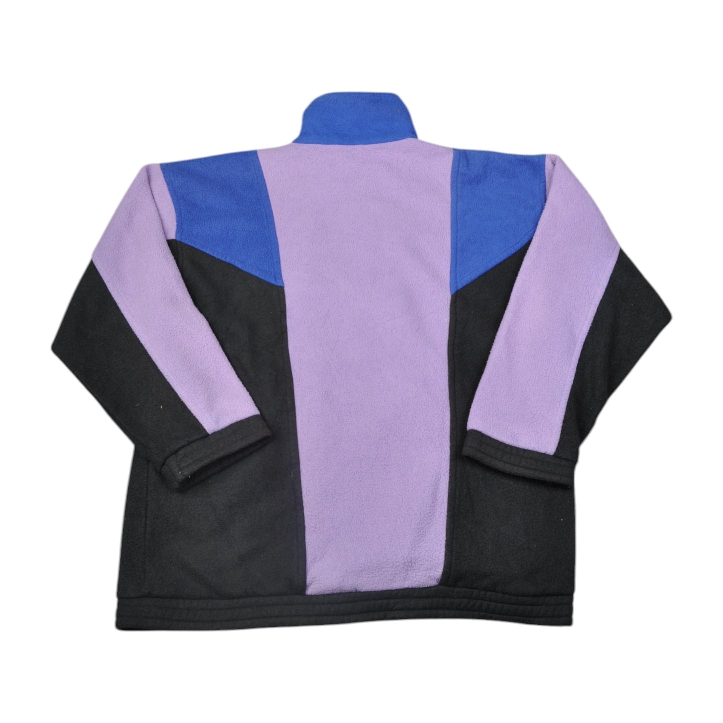 Vintage Fleece Jacket Block Colour Purple Medium