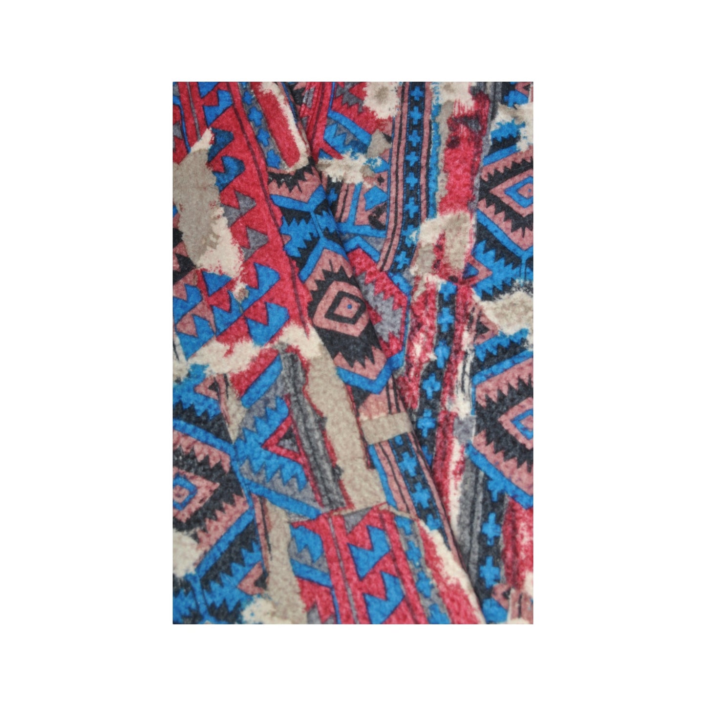 Vintage Fleece 1/4 Zip Aztec Pattern Multi Large