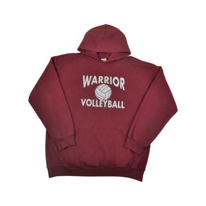 Vintage Warrior Volleyball Hoodie Sweatshirt Burgundy Large