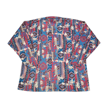 Vintage Fleece 1/4 Zip Aztec Pattern Multi Large