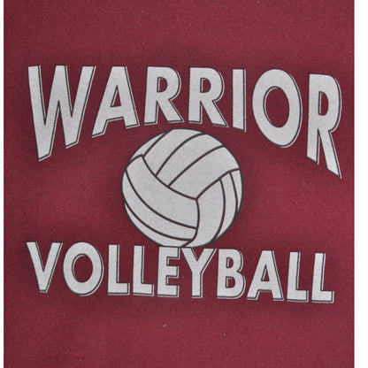 Vintage Warrior Volleyball Hoodie Sweatshirt Burgundy Large