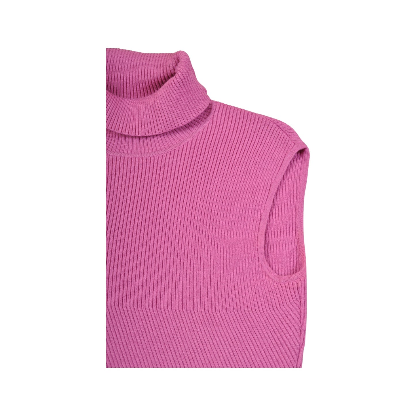 Vintage Y2K Rollkragen Ärmelloses Top Rosa Medium