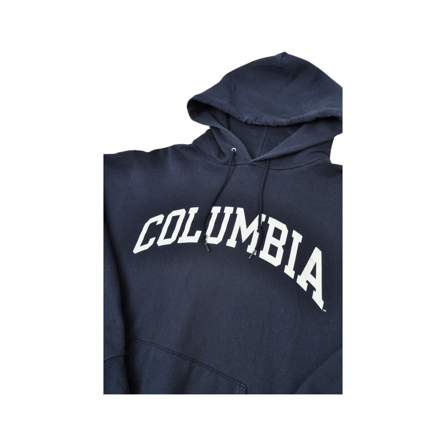 Vintage Columbia Champion Sweatshirt Hoodie Navy Medium