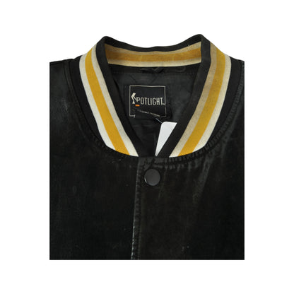 Vintage 90's Pittsburgh Penguins Suede Jacket Black XL