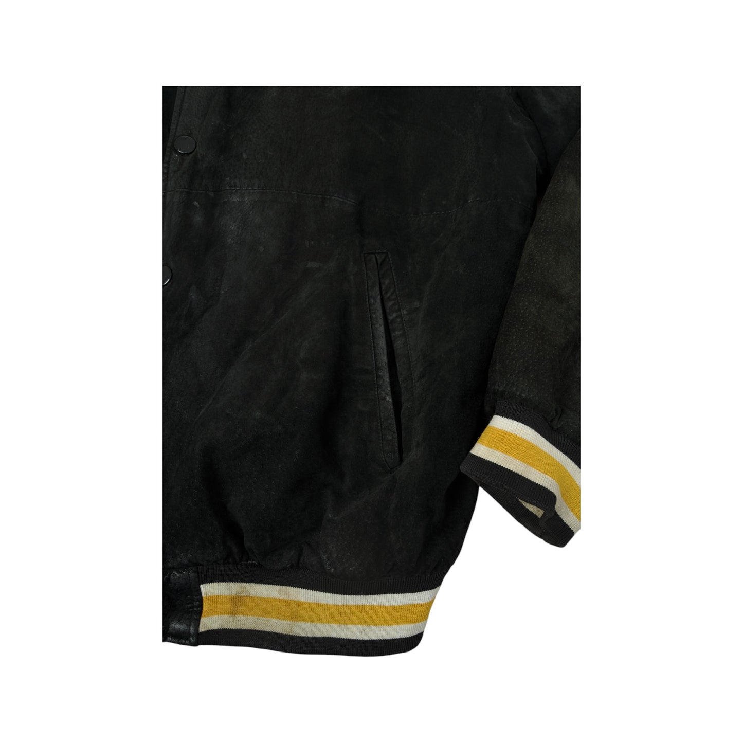 Vintage 90's Pittsburgh Penguins Suede Jacket Black XL