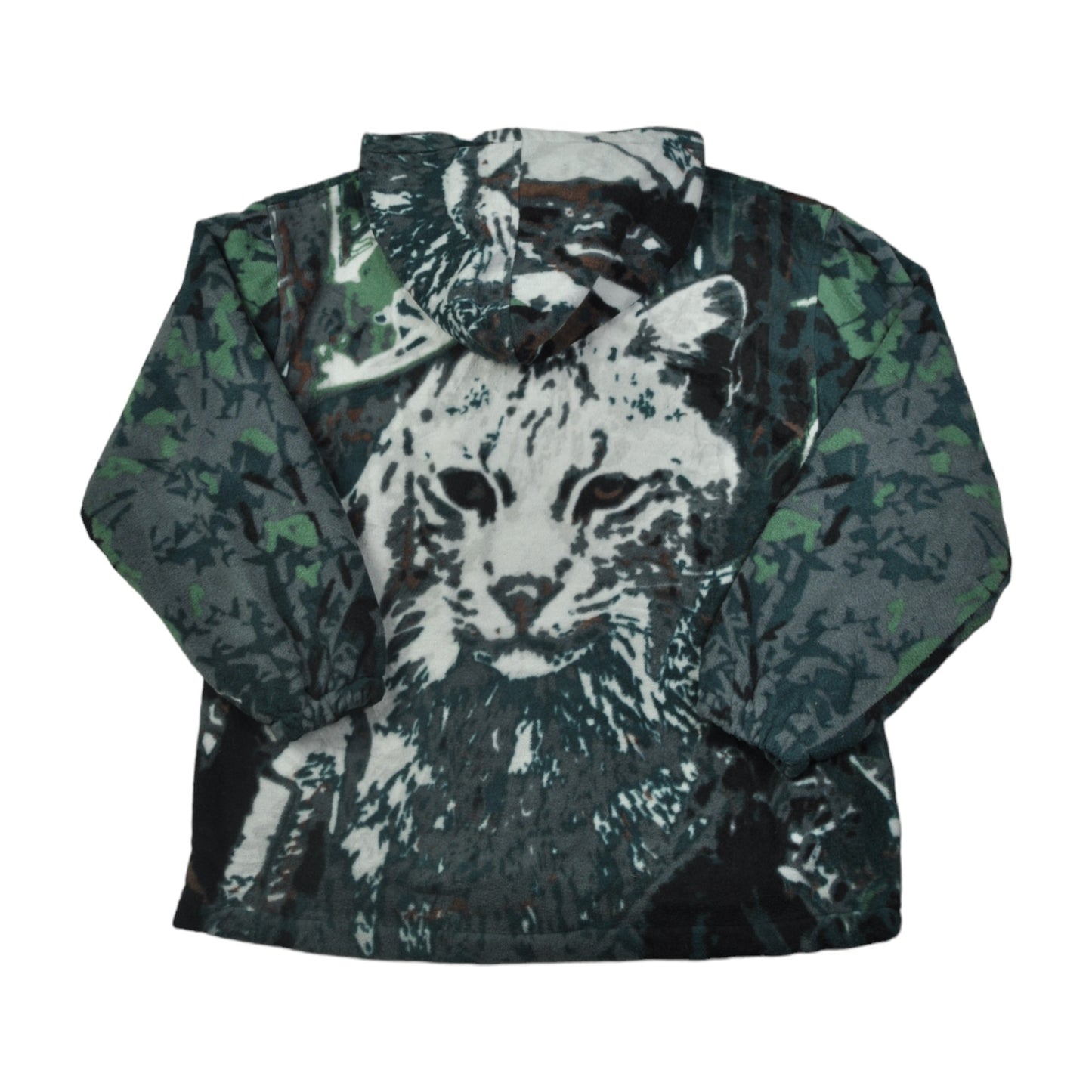 Vintage Fleece Jacket Cat Pattern Multi Large