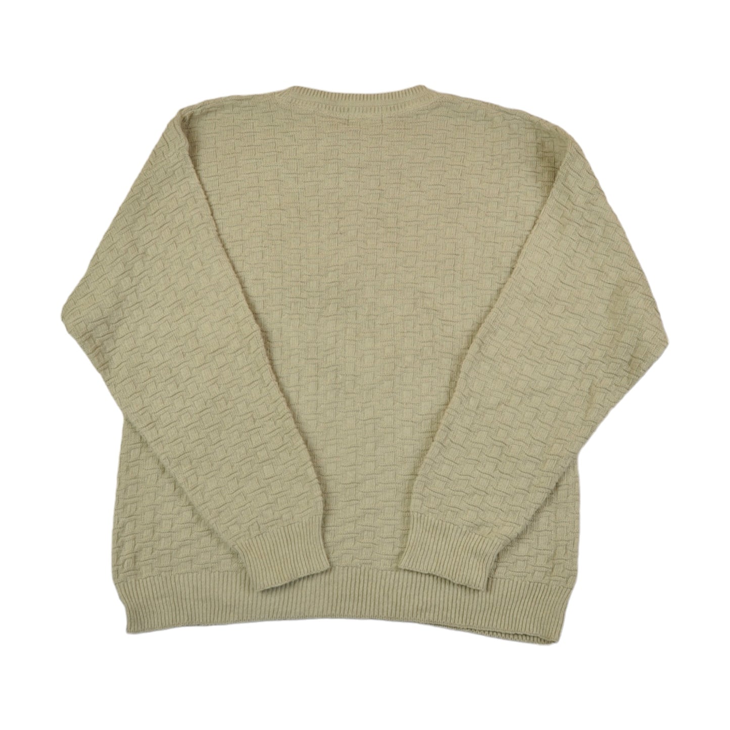 Vintage Strickpullover Retro Muster Tan XL