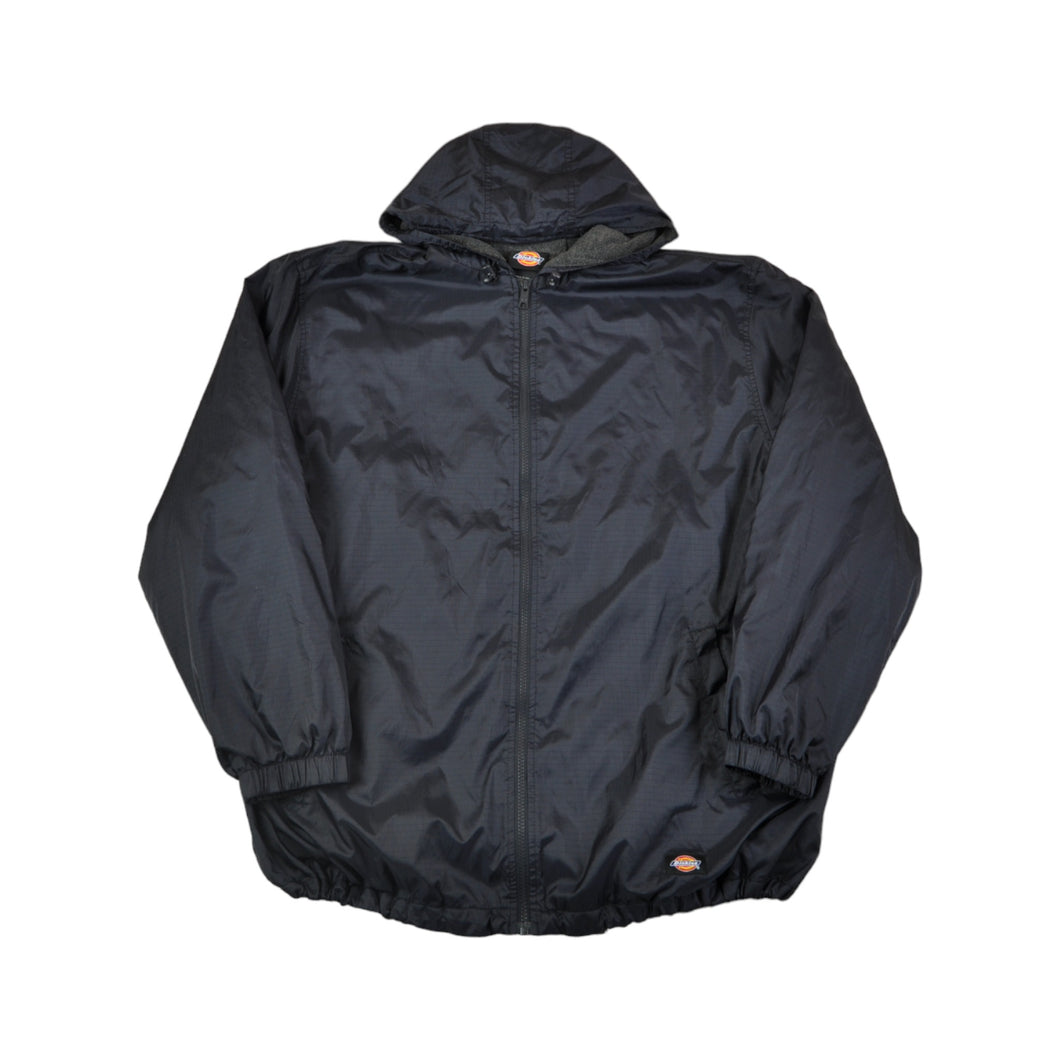 Vintage Dickies Windbreaker Hooded Jacket Fleece Lined Navy XL
