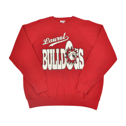 Vintage Lee Laurel Bulldogs Sweatshirt Red Large