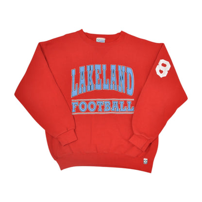 Vintage Lakeland Football Sweatshirt Red Large