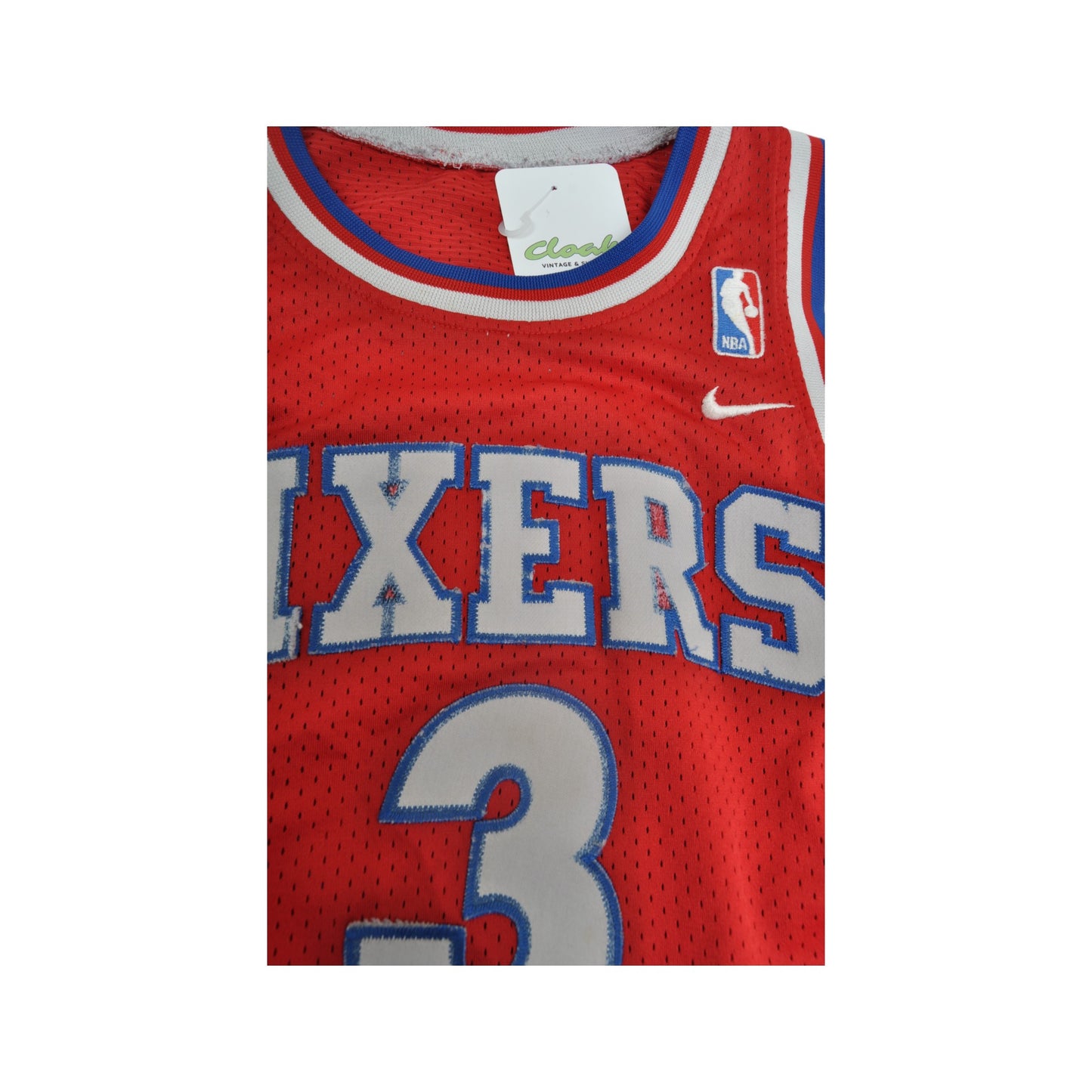 Vintage NBA Nike Team Philadelphia Sixers Jersey Red XS