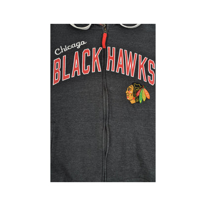 Vintage NHL Chicago Blackhawks Hoodie Sweatshirt Grey Medium