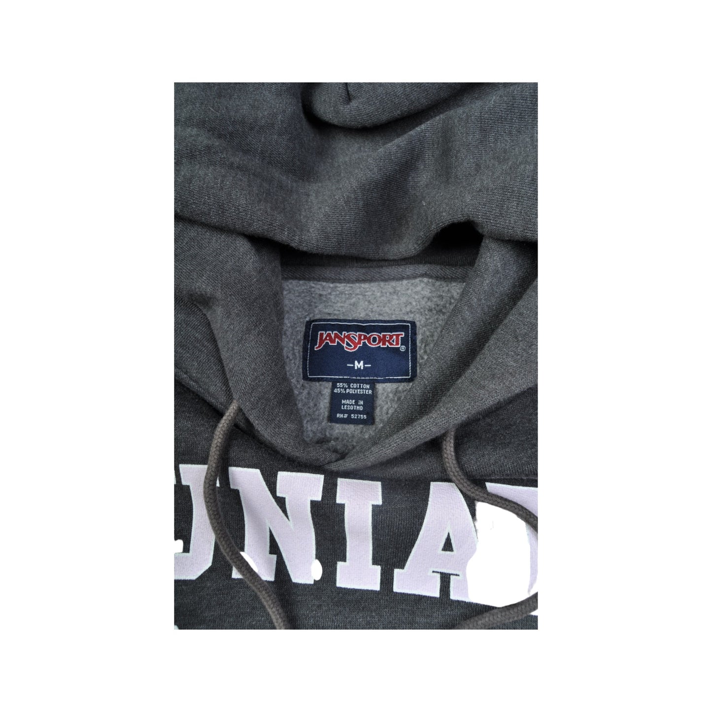 Vintage Jansport Juniata College Hoodie Sweater Grey Medium