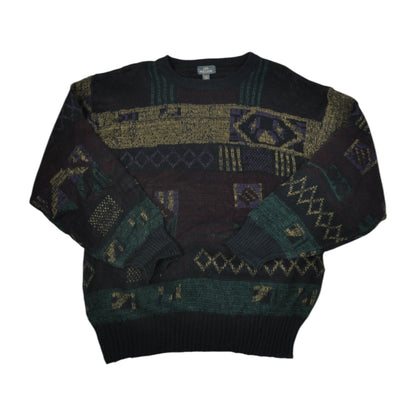 Vintage Knitwear Sweater Retro Pattern Multi Large