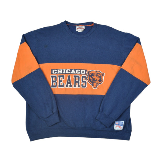 Vintage NFL Chicago Bears Football Team Sweater Orange/Navy XL