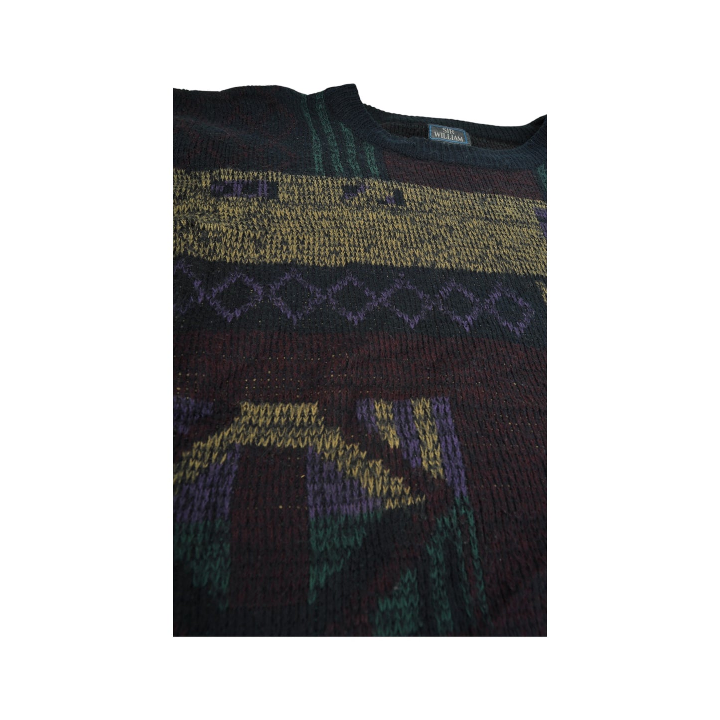 Vintage Knitwear Sweater Retro Pattern Multi Large