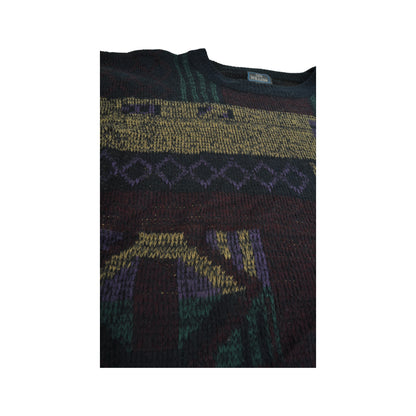 Vintage Knitwear Sweater Retro Pattern Multi Large