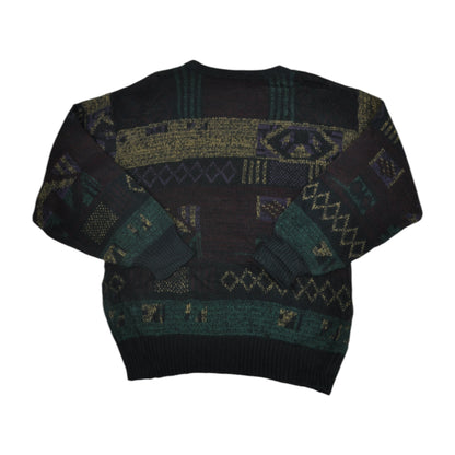 Vintage Knitwear Sweater Retro Pattern Multi Large