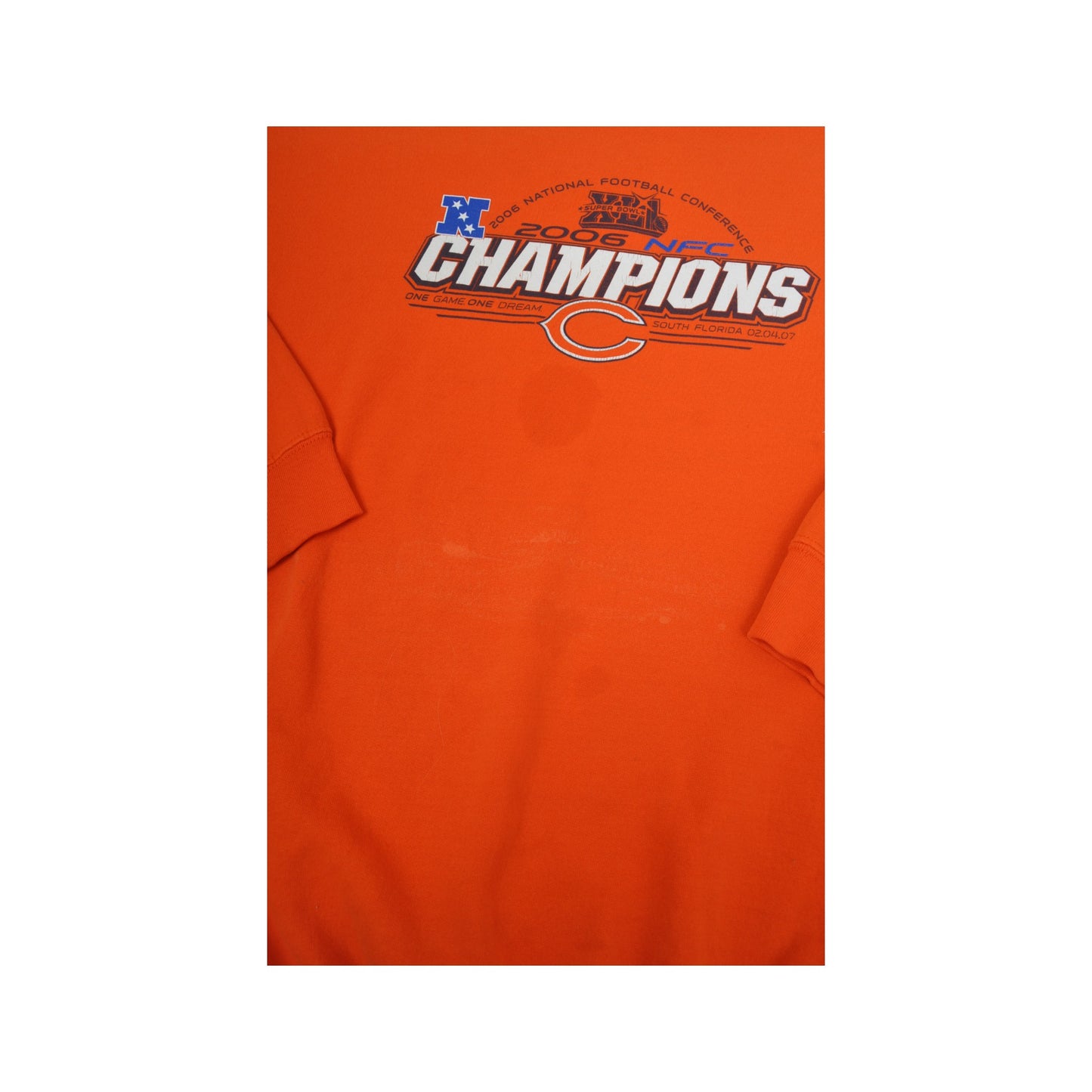 Vintage NFL Chicago Bears NFC Champions Sweatshirt Hoodie Orange Large