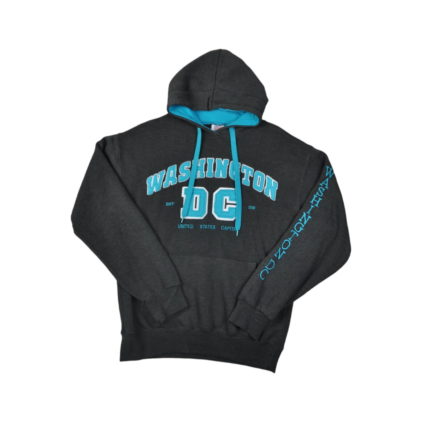 Vintage Washington DC Kapuzenpullover Grau Klein