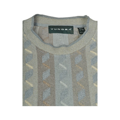 Vintage Knitwear Sweater Retro Pattern Beige Medium