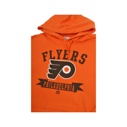 Vintage Majestic Philadelphia Flyers Sweatshirt Hoodie Orange XL