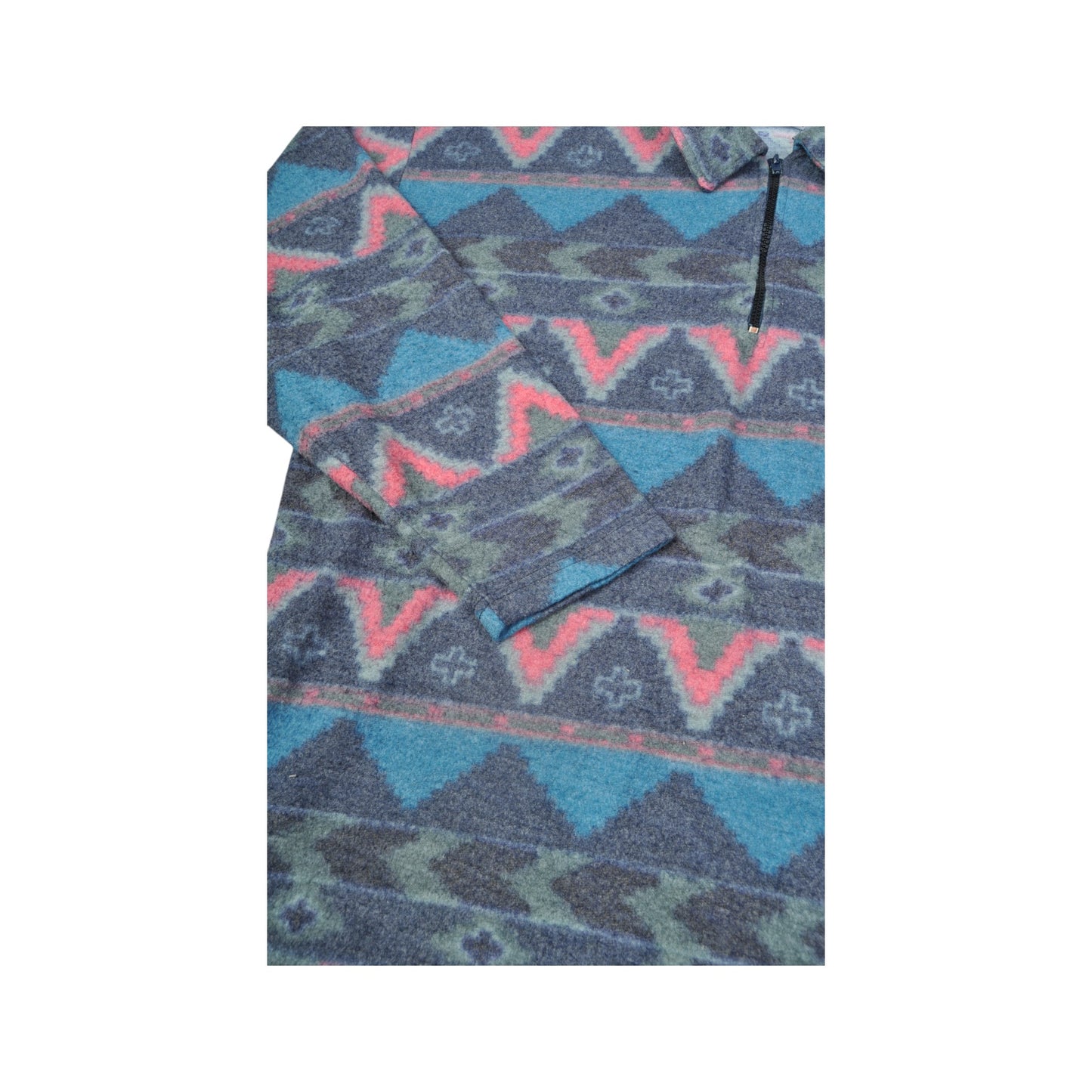 Vintage Fleece 1/4 Zip Aztec Pattern Multi Large