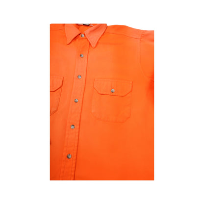 Vintage Shirt 90's Neon Long Sleeve Orange Small